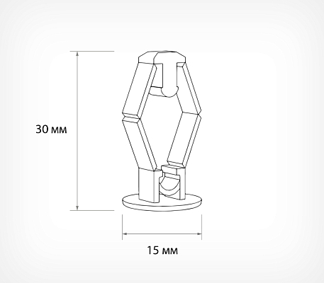 Пластиковая заклепка SNAP RIVET, схема, габариты