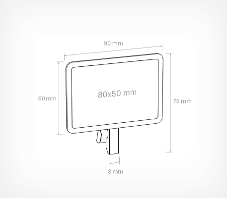Меловая табличка на прищепке WOODCLIP #1, схема, габариты