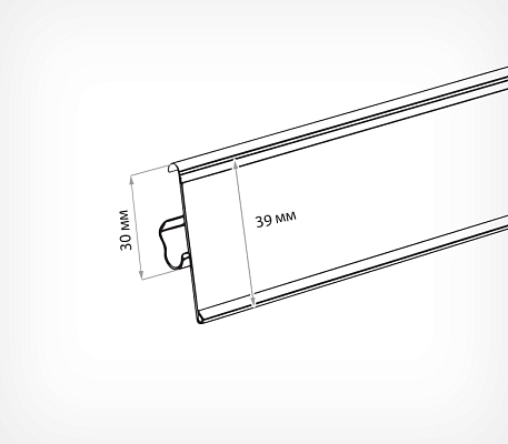 Ценникодержатель однопозиционный LSG39 LSG39, схема, габариты