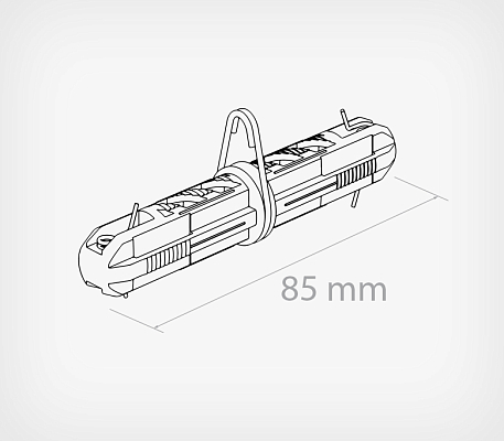 Соединитель пластиковый прямой для профиля AIRTRACK  AIR-I-FIX, схема, габариты