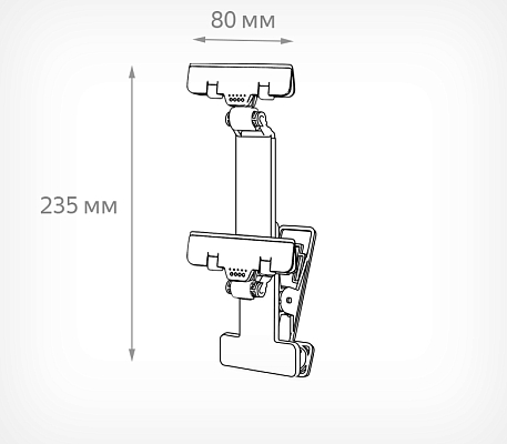 Прищепка с 2-мя держателями CARDCLAMP-GRIP V-CLAMP-GRIP, схема, габариты
