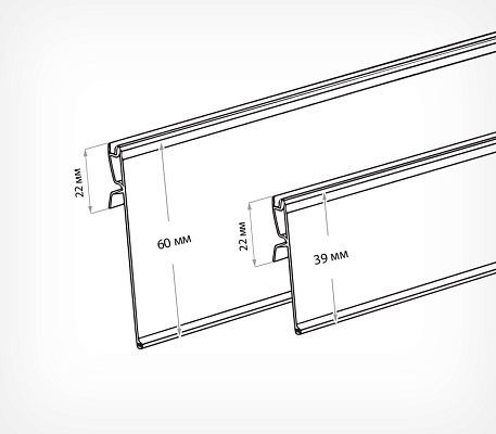 Ценникодержатель полочный HSAC-G HSAC-G, схема, габариты