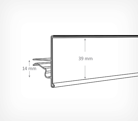 Ценникодержатель на холодильное оборудование CC, схема, габариты