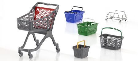 покупательские корзины и тележки